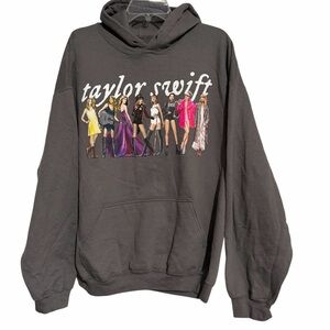 Taylor Swift Eras Tour Hoodie Sz XL Gray - drawstring missing!